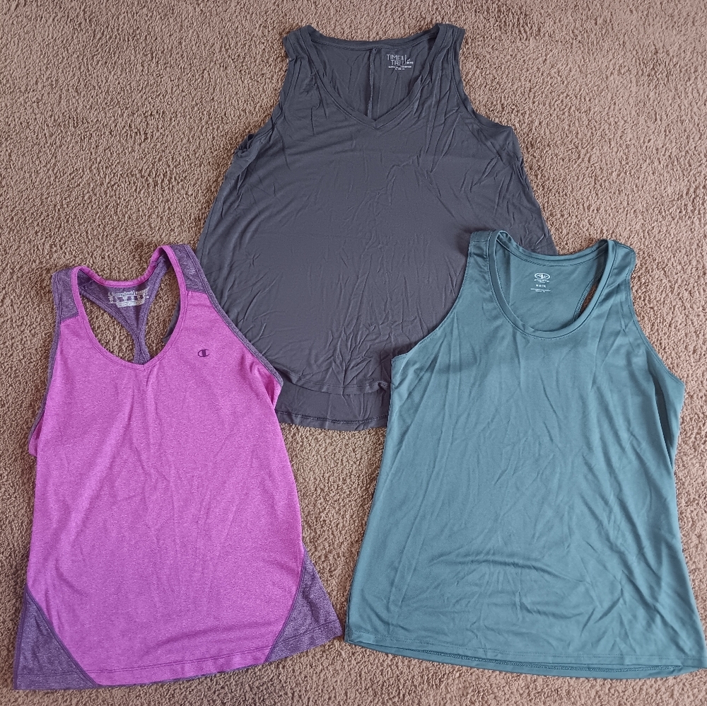 Women's Sleeveless Tops - Pink, Gray, and Teal